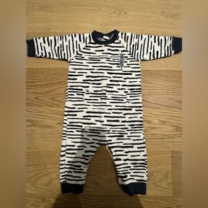 Petit Bateau Navy and White Patterned Kids Footie